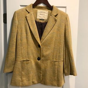 Mustard and Heather Grey Cotton Blazer